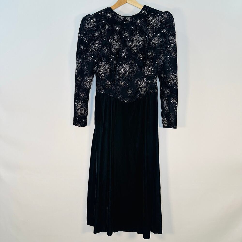 Vintage 1990’s Scott McClintock Velvet, Glitter, and Rhinestone Formal Dress